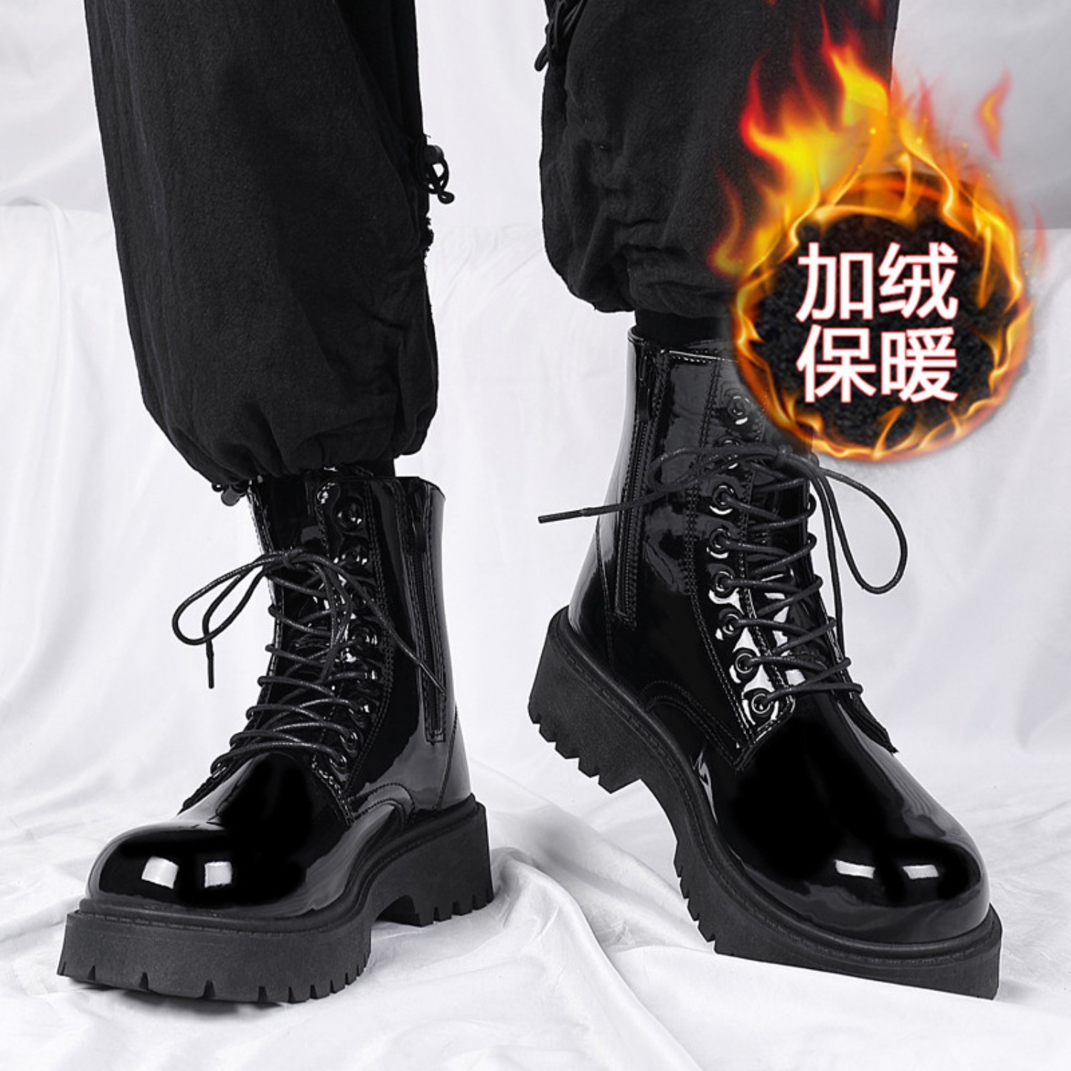 Men'S Fashion Footwear - Men's warm plush high-top boots winter