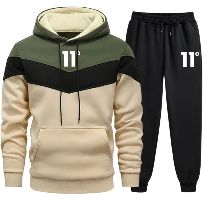 Men'S Winter Fashion - New Men's Tracksuit Casual Tricolor Splice