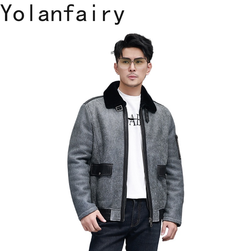 Mens Fashion Winter 2025 - YOLANFAIRY Short Natural Fur Coat Man