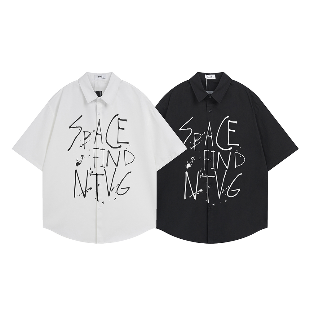Men'S Fashion Reviews - Fashion Letters Print Shirt Short Sleeve