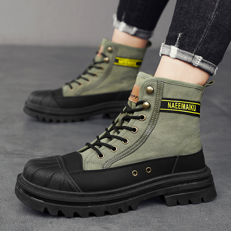 Men'S Fashion Footwear - Mens Canvas Boots Fashion High Top
