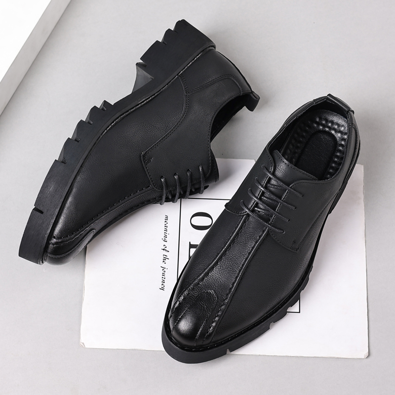 Men'S Fashion Formal - 10cm height increasing cowhide men's shoes,