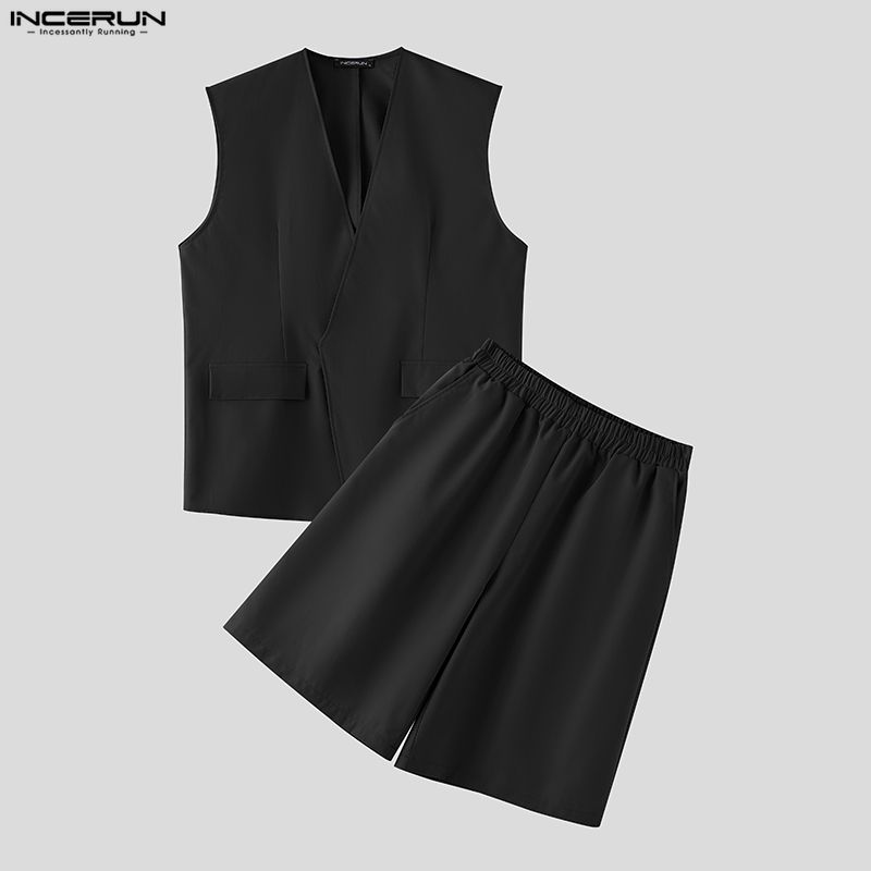 Men'S Fashion For Summer 2026 - INCERUN Men Sets Solid Color V