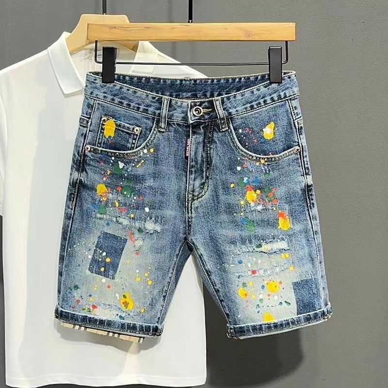 Men's Short Jeans Pants Graffi - Men Fashion Jeans 评论和价格