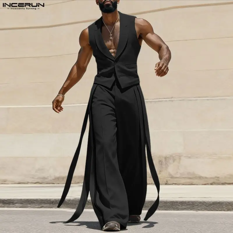 INCERUN Men Sets Solid Color V - Men'S Fashion For Summer 2026 评论和价格