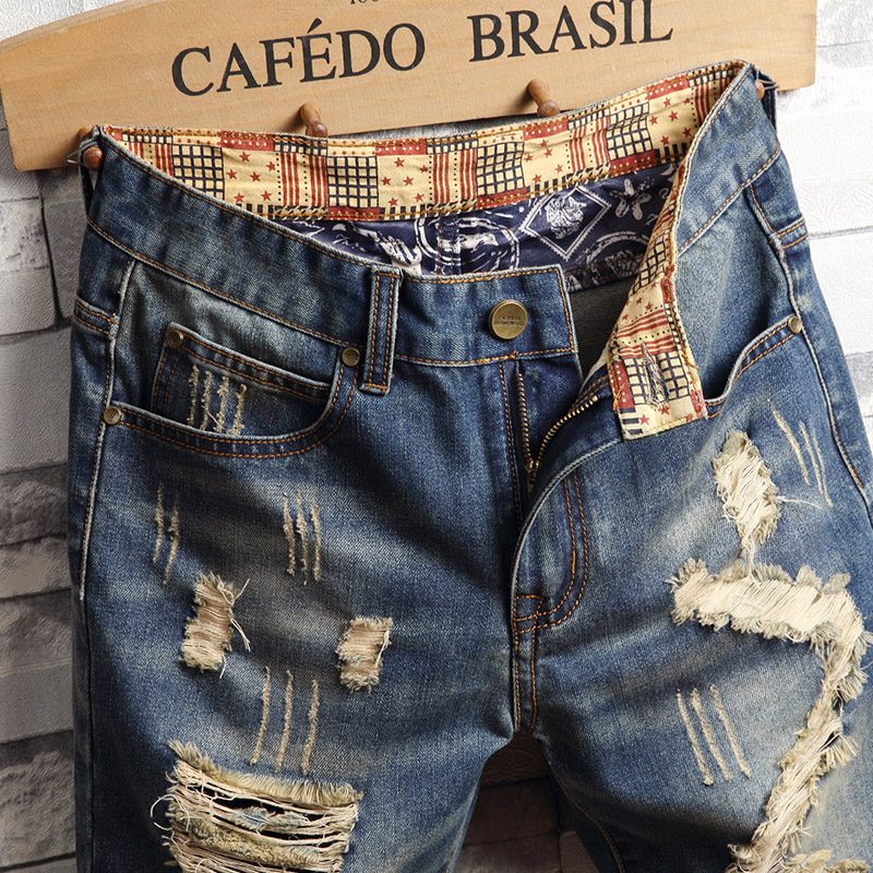 Ripped Hip-hop Denim Shorts Me - Men Fashion Jeans 评论和价格