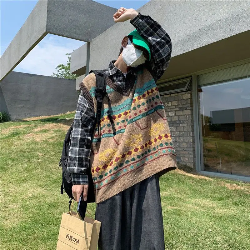 Waistcoat Korean Fashion Knit  - Men'S Fashion Reviews 评论和价格