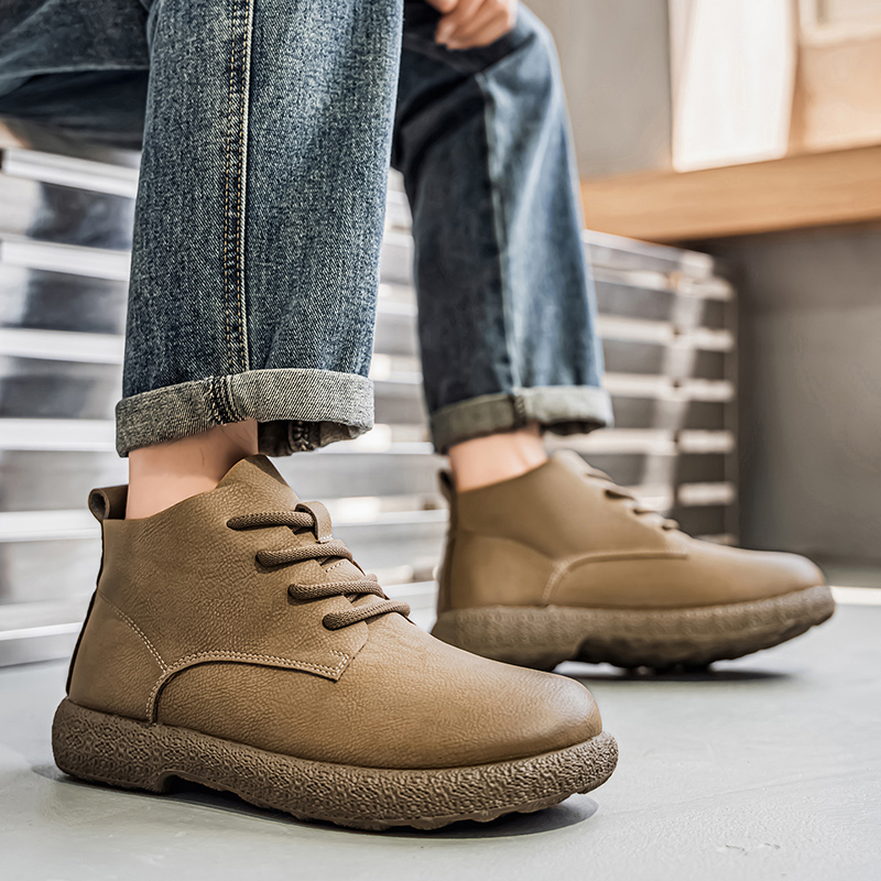 Men Ankle Boots Brown Short Bo - Men'S Fashion Footwear 评论和价格