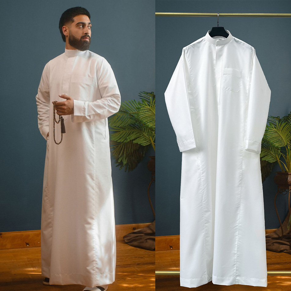 Muslim Men Jubba Thobe Zipper  - Dubai Men'S Fashion 评论和价格