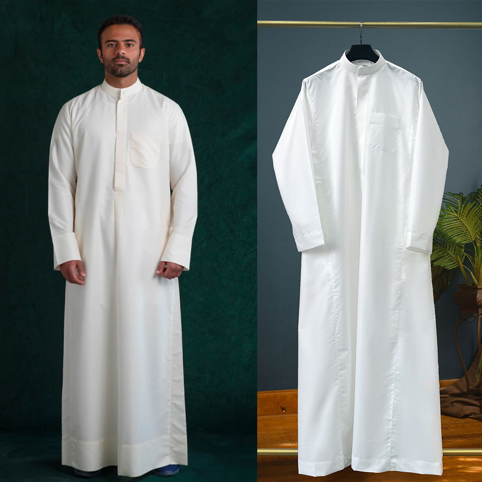 Muslim Men Jubba Thobe Zipper  - Dubai Men'S Fashion 评论和价格
