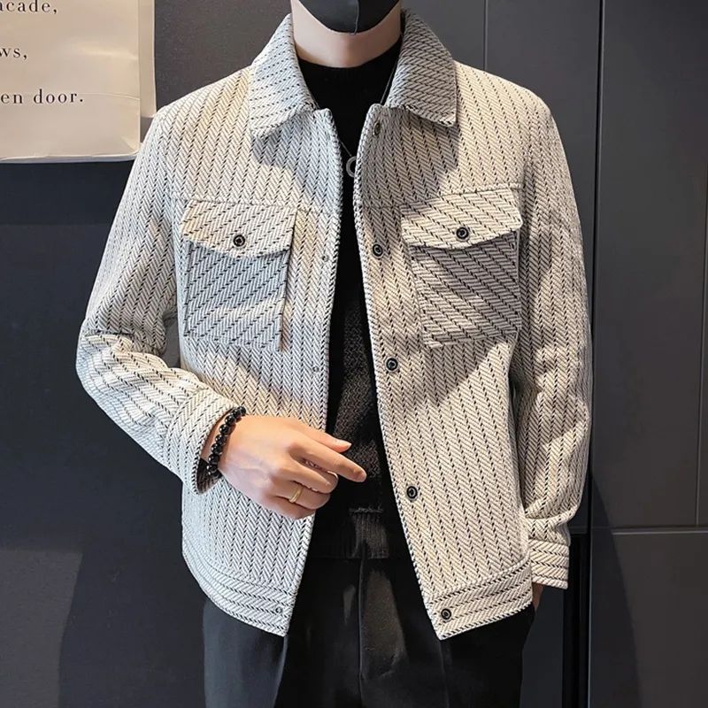 Male Wool & Blends Coats Strip - Men'S Fashion Reviews 评论和价格