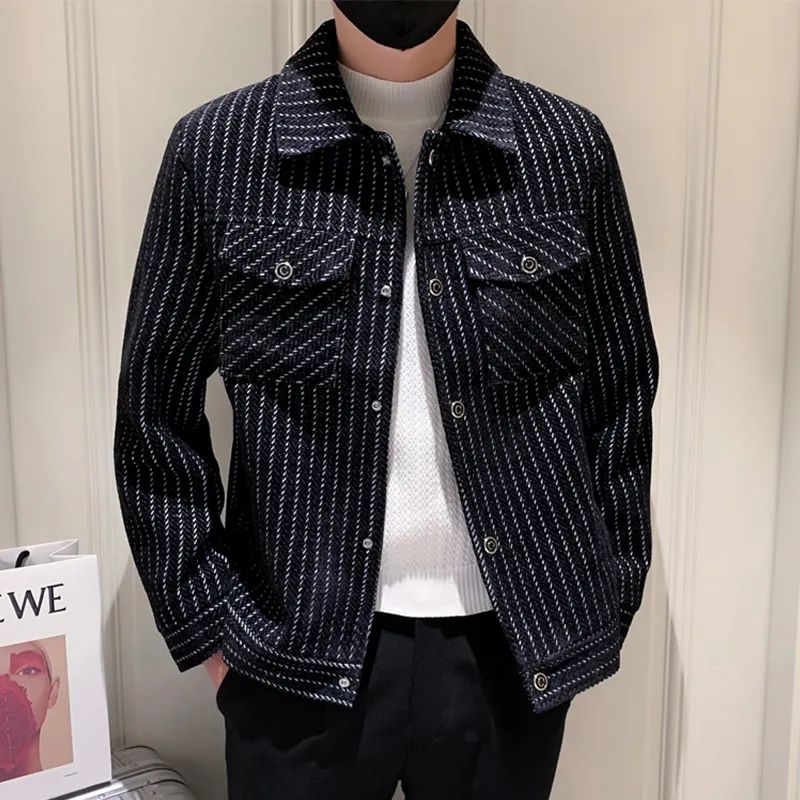 Male Wool & Blends Coats Strip - Men'S Fashion Reviews 评论和价格