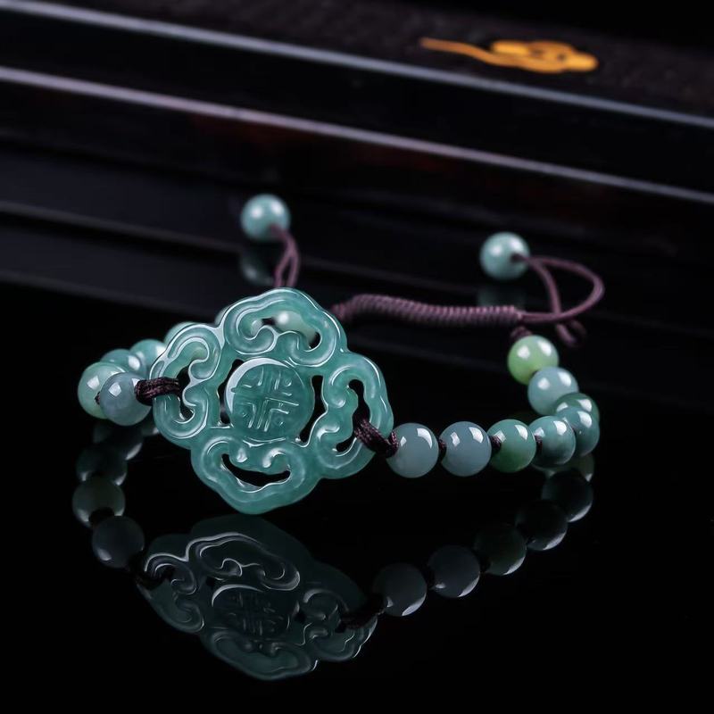 Natural Jadeite A-grade Bracel - Men'S Fashion Jewelry Bracelets 评论和价格