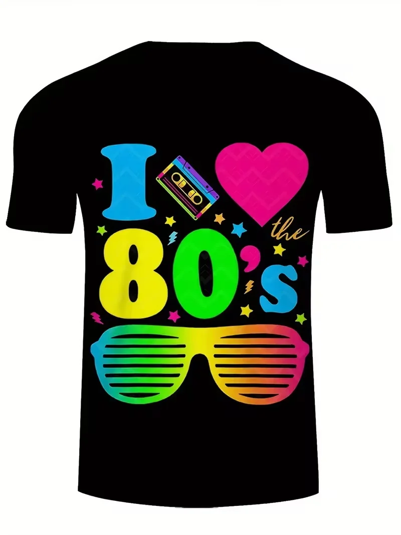 3D Digital Print Retro 80s Gra - Mens Fashion In The 80S 评论和价格
