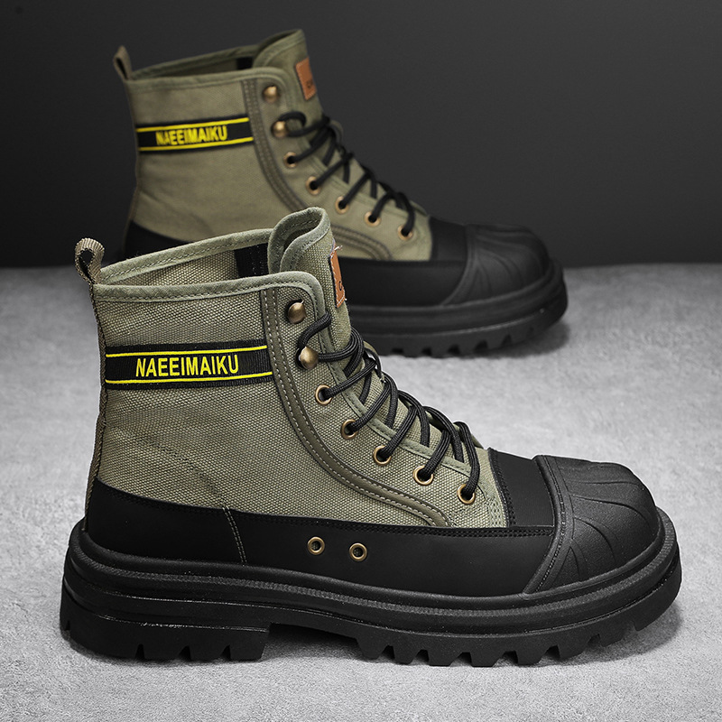 Mens Canvas Boots Fashion High - Men'S Fashion Footwear 评论和价格