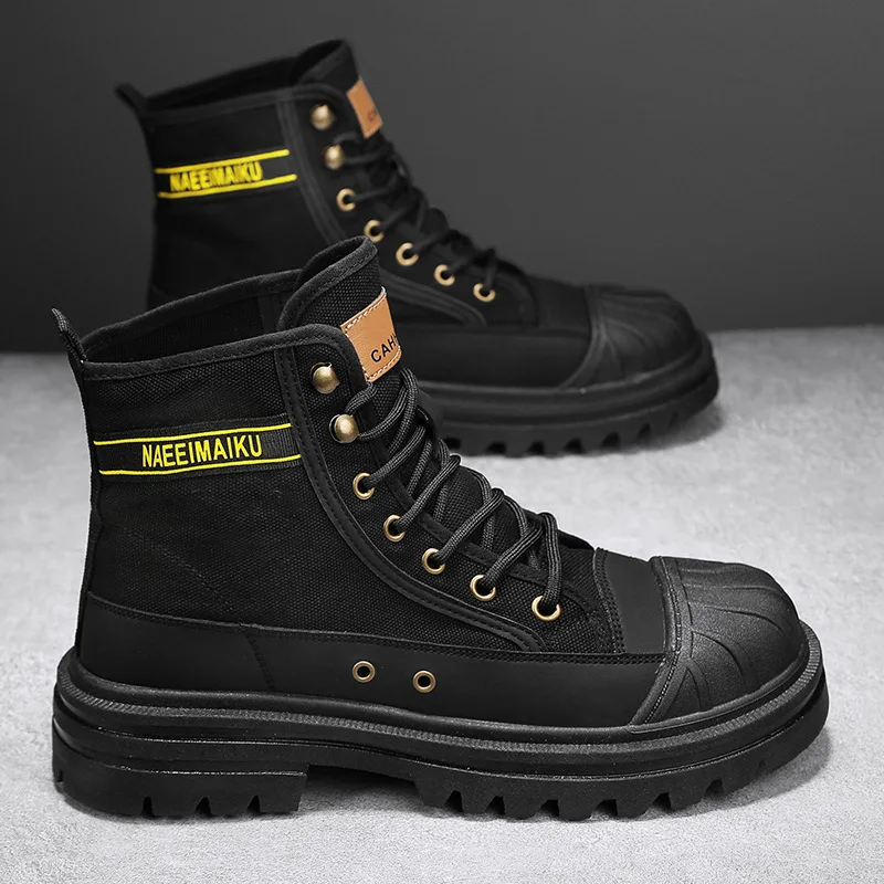 Mens Canvas Boots Fashion High - Men'S Fashion Footwear 评论和价格