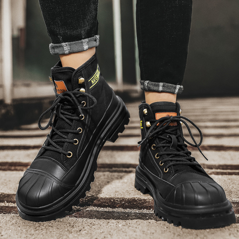 Mens Canvas Boots Fashion High - Men'S Fashion Footwear 评论和价格