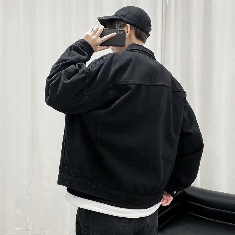 Black Denim Short Jacket Men J - Bomber Jacket Men 评论和价格