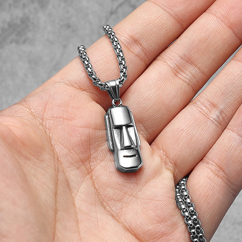 Moai Pendants Statue Necklaces - Mens Xmas Fashion 评论和价格