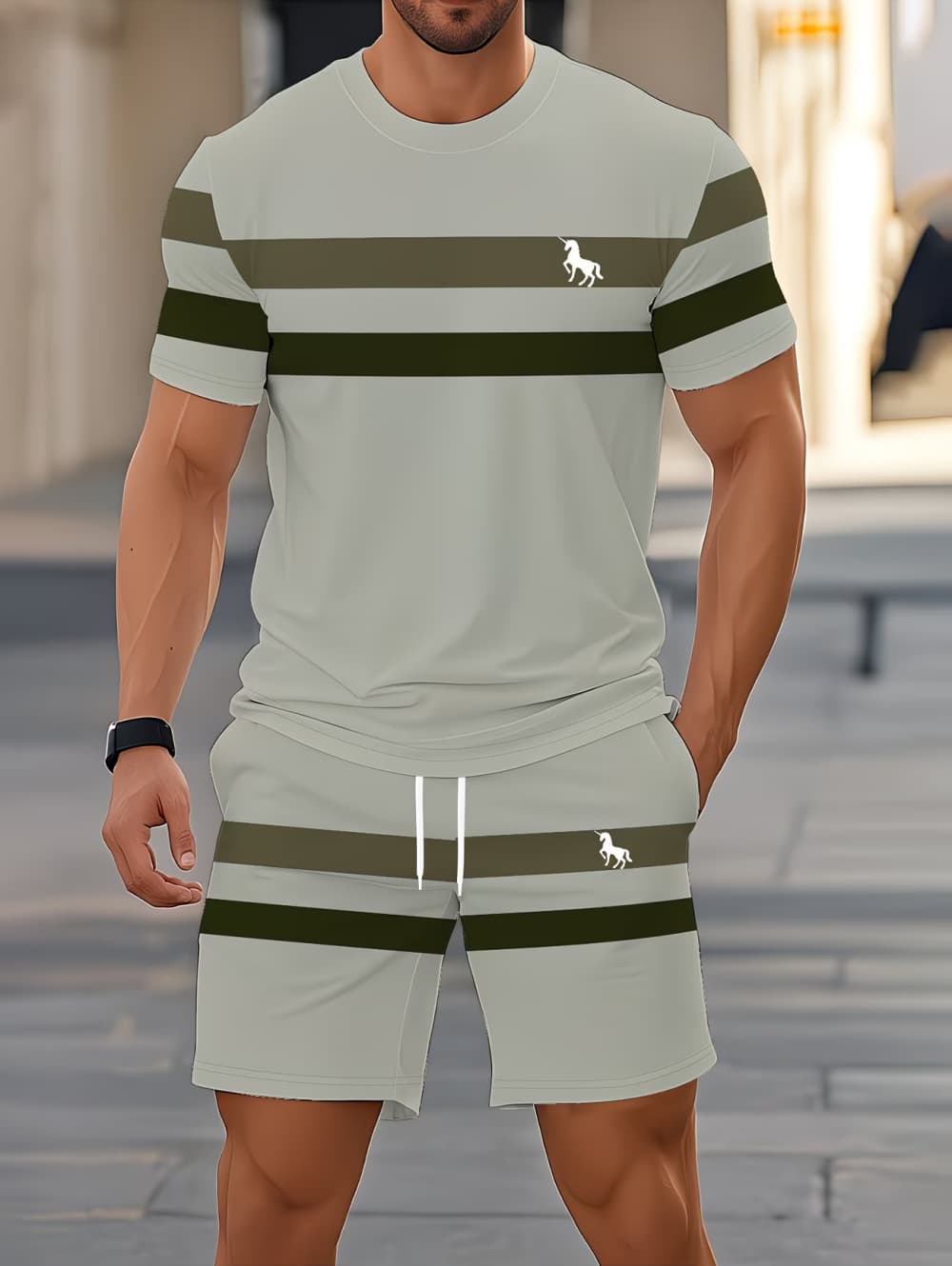 Men's Summer Sets Funny 3D Str - Men'S Fashion Formal 评论和价格