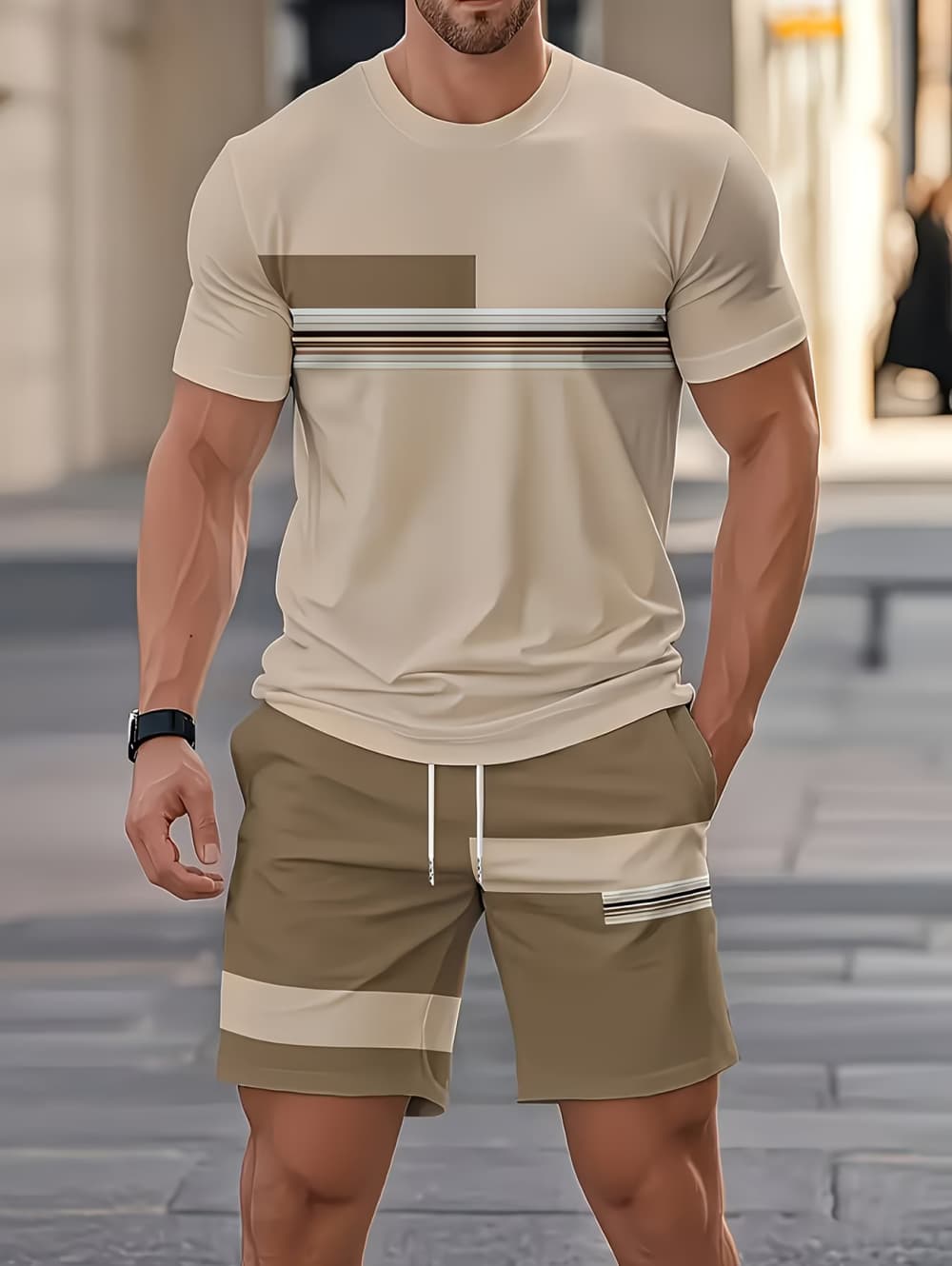 Men's Summer Sets Funny 3D Str - Men'S Fashion Formal 评论和价格