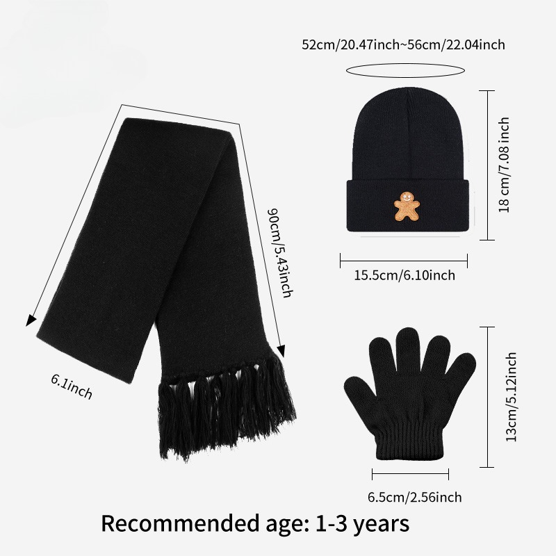 Soft Knitted 3Pcs Toddler Hat  - Mens Xmas Fashion 评论和价格