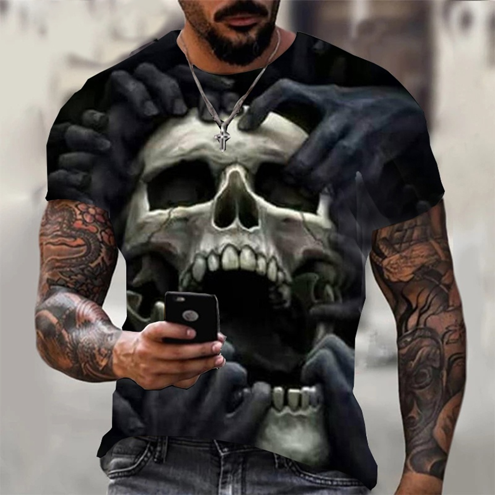 Men Gothic Skull Graphic T‑Shi - Men'S Fashion For Summer 2026 评论和价格