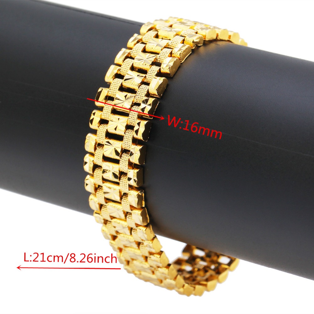 Dubai Gold Bracelet Gold Color - Dubai Men'S Fashion 评论和价格