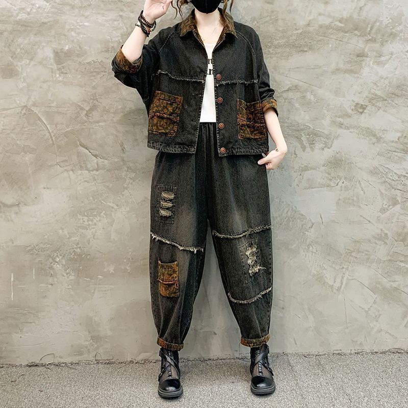 Autumn Winter Women Retro Cowb - Denim Jacket Vintage 评论和价格