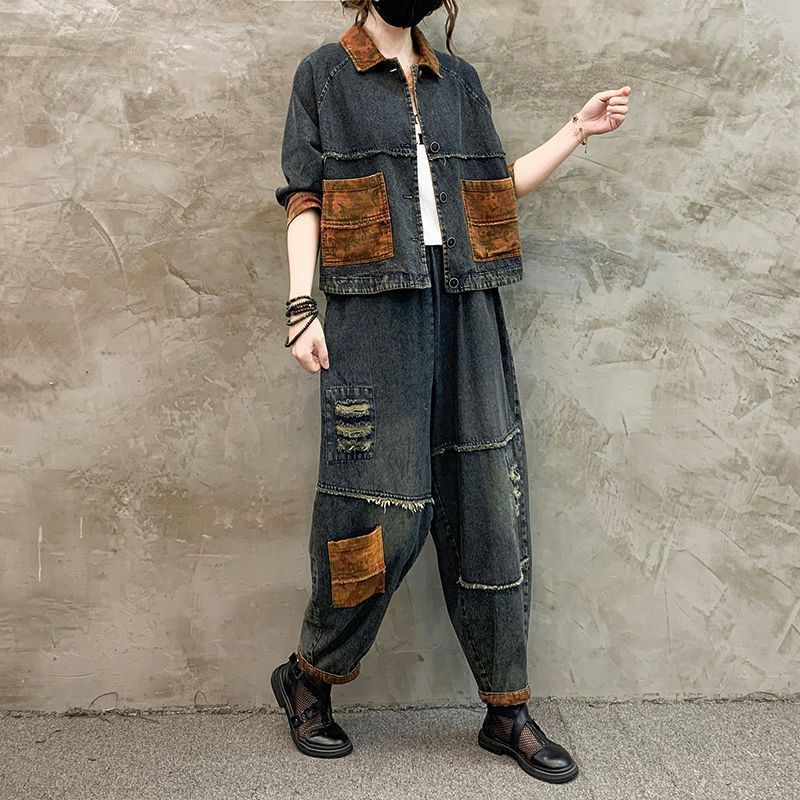 Autumn Winter Women Retro Cowb - Denim Jacket Vintage 评论和价格