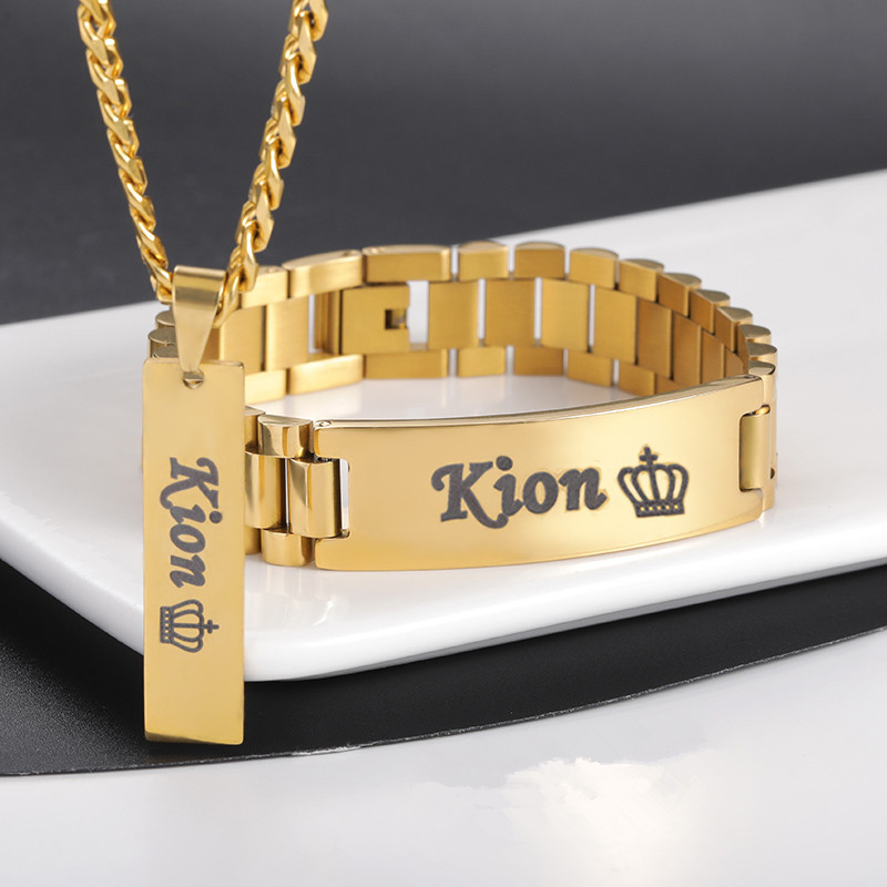 Custom Men Name Necklace Big B - Men'S Fashion Jewelry Bracelets 评论和价格