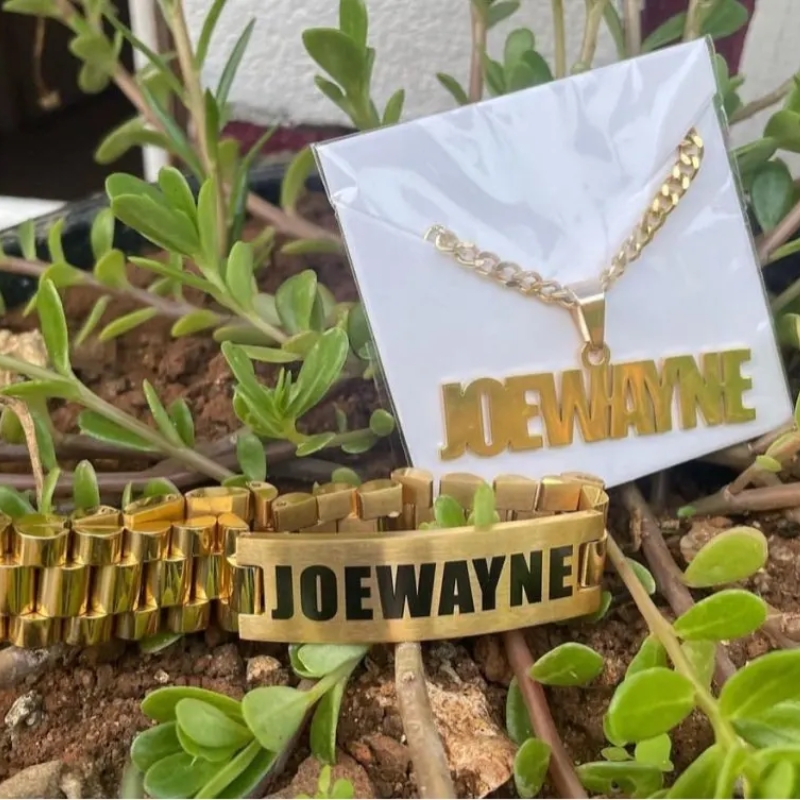 Custom Men Name Necklace Big B - Men'S Fashion Jewelry Bracelets 评论和价格
