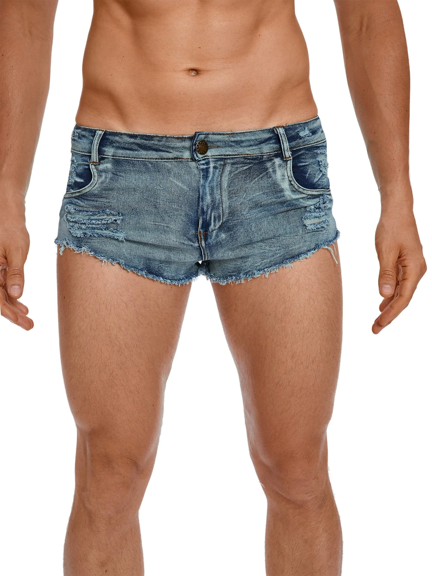 Men's Low Waist Jeans Shorts F - Men Fashion Jeans 评论和价格