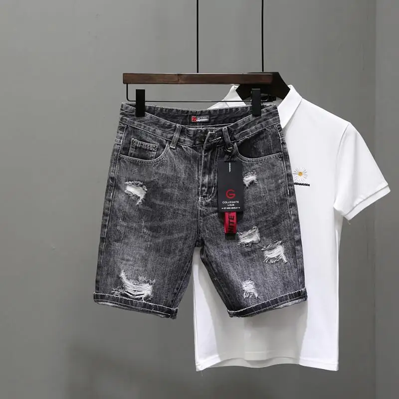 Men's Short Jeans Pants Black  - Men Fashion Jeans 评论和价格