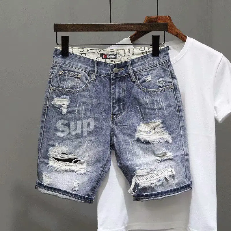 Men's Short Jeans Pants Black  - Men Fashion Jeans 评论和价格