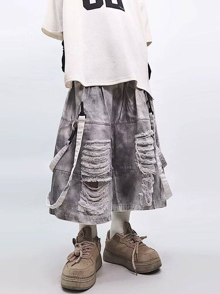 Retro Hip-hop Men's Ripped Jea - Men Fashion Jeans 评论和价格