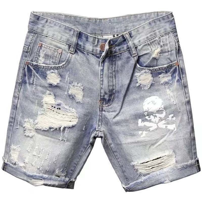 Summer Men's Worn Bead Hole Be - Men Fashion Jeans 评论和价格