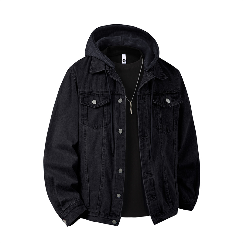 Men Hooded Denim Jacket Men St - Bomber Jacket Men 评论和价格